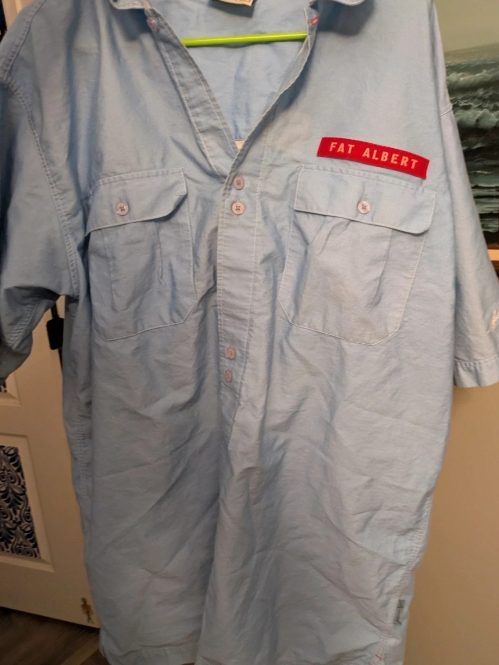 Vintage Fat Albert Light Blue Short-Sleeve Work Shirt